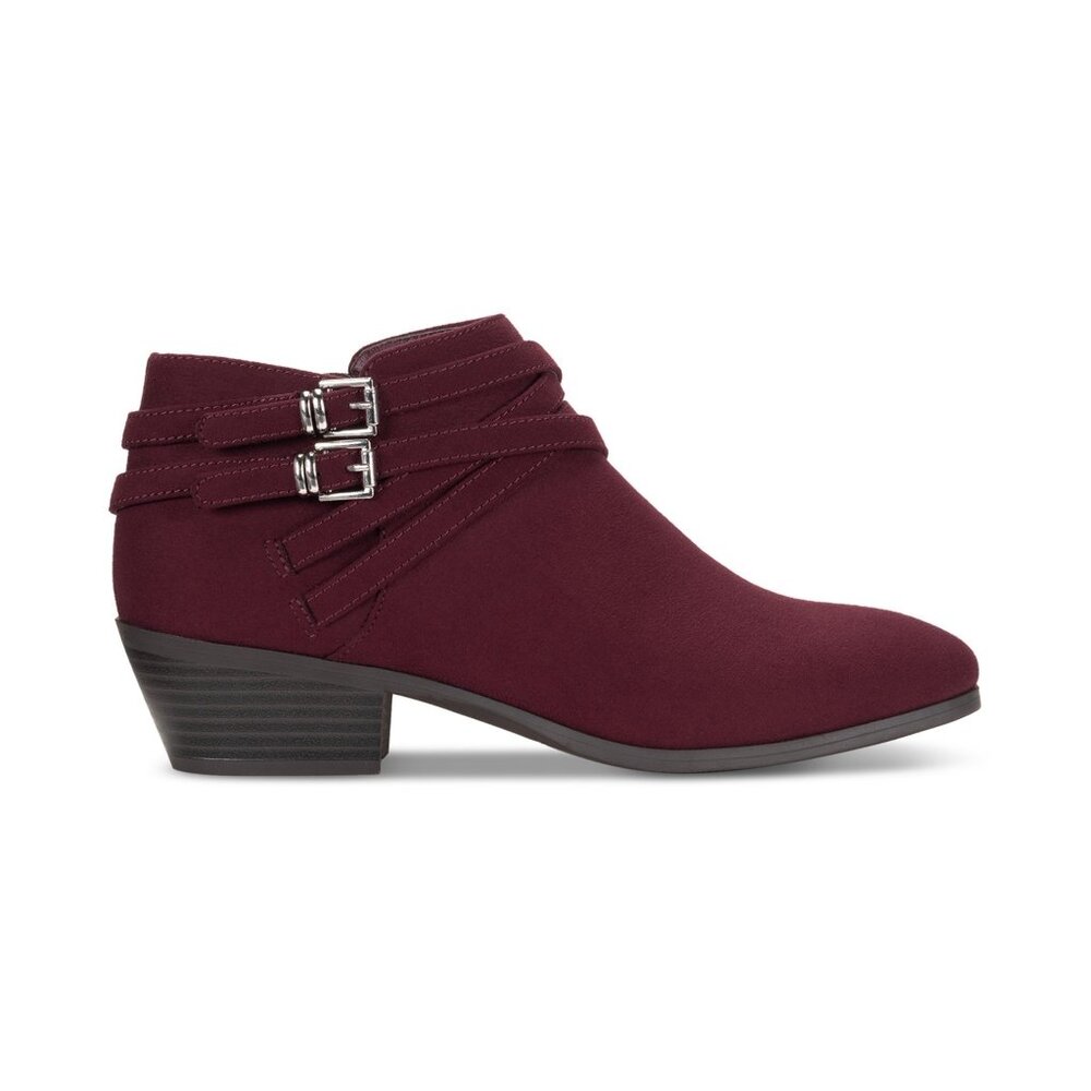 Style & Co Willoww Booties Berry Microsuede Crisscross Buckle Size 7M